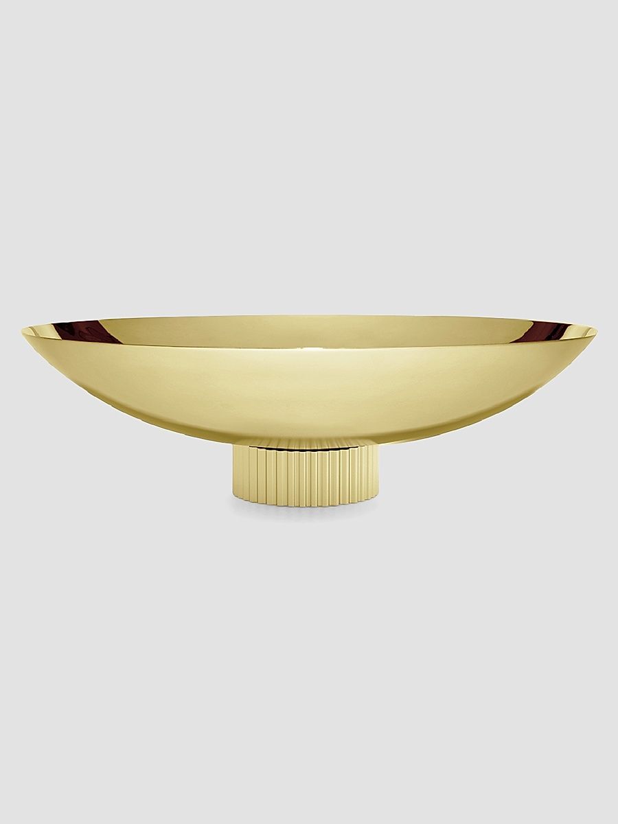 Striations Goldtone Stainless Steel Fruit Bowl - Gold