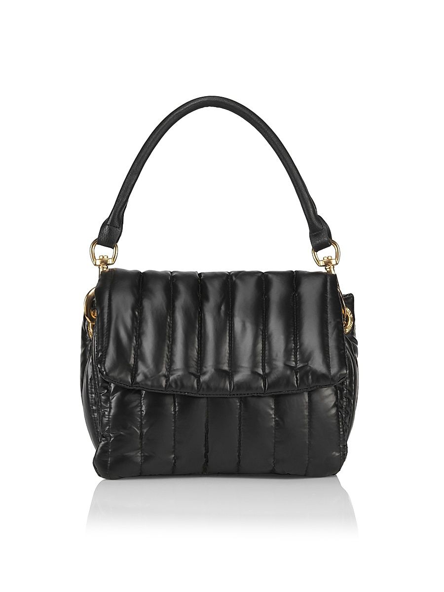 Women's Bar Quilted Shoulder Bag - Pearl Black