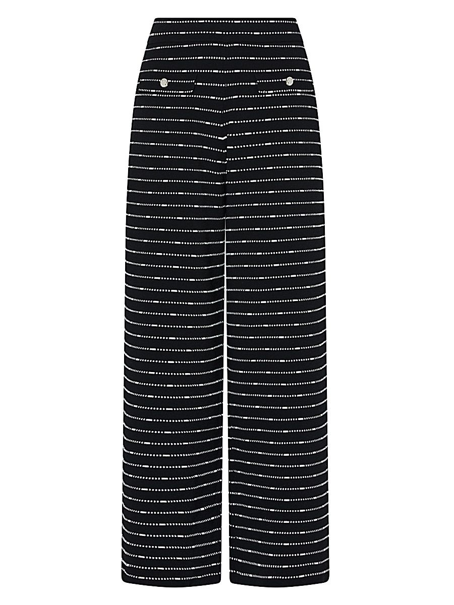 Women's Lettie Striped Knit Pants - Black White - Size XL