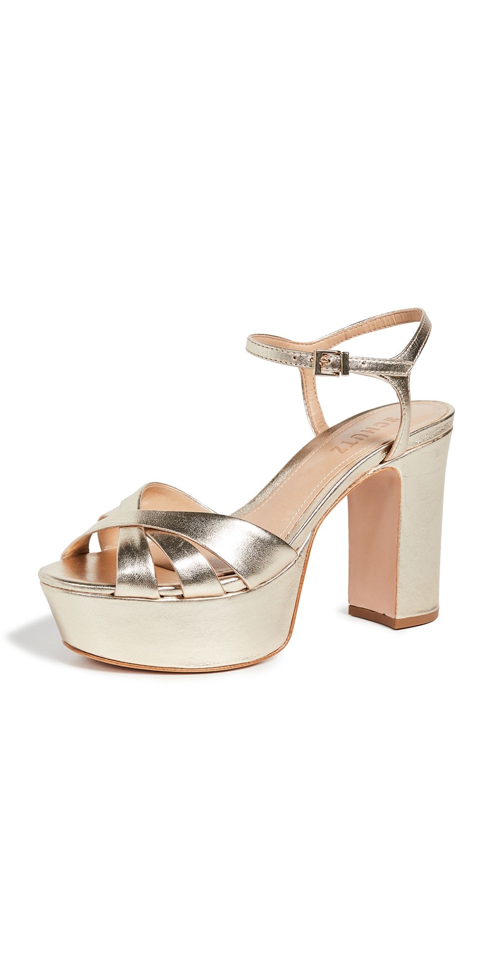 Schutz Keefa Platform Sandals Platina 9.5
