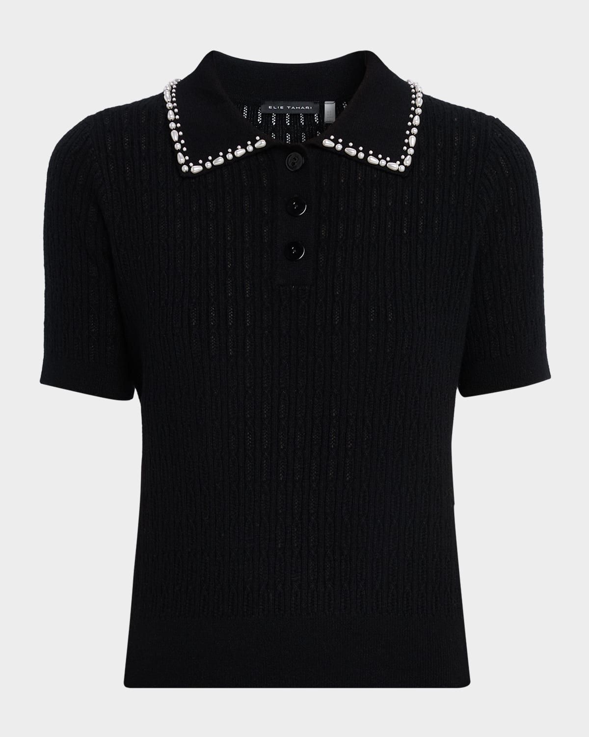 The Stevie Short-Sleeve Cashmere Polo Shirt