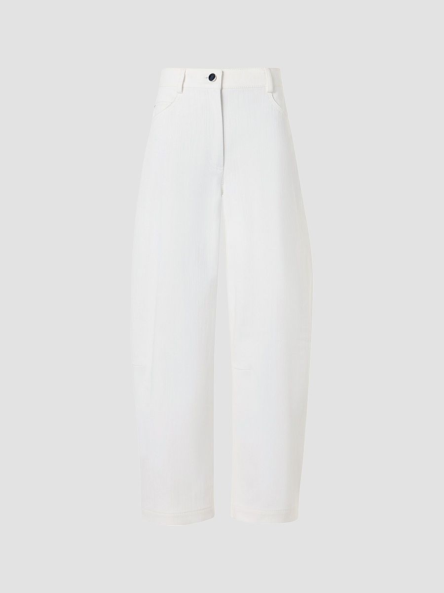 Women's Barrel Cropped Jeans - Cream - Size 16