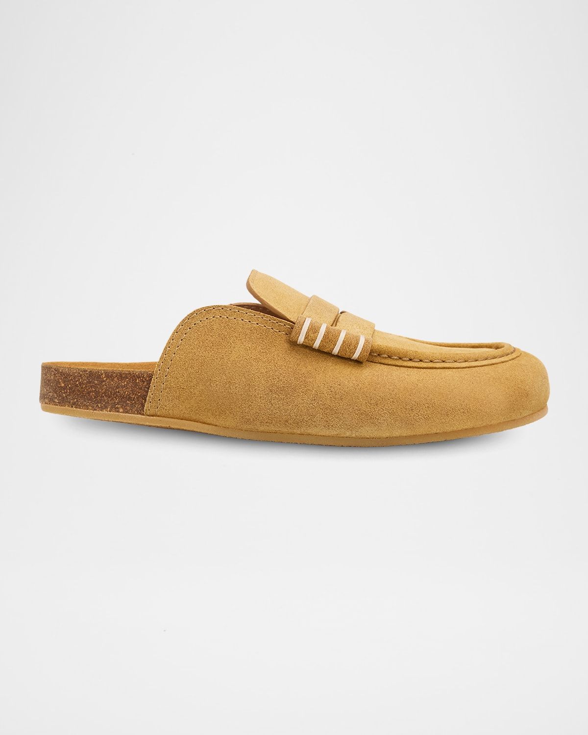 Suede Stitch Loafer Mules