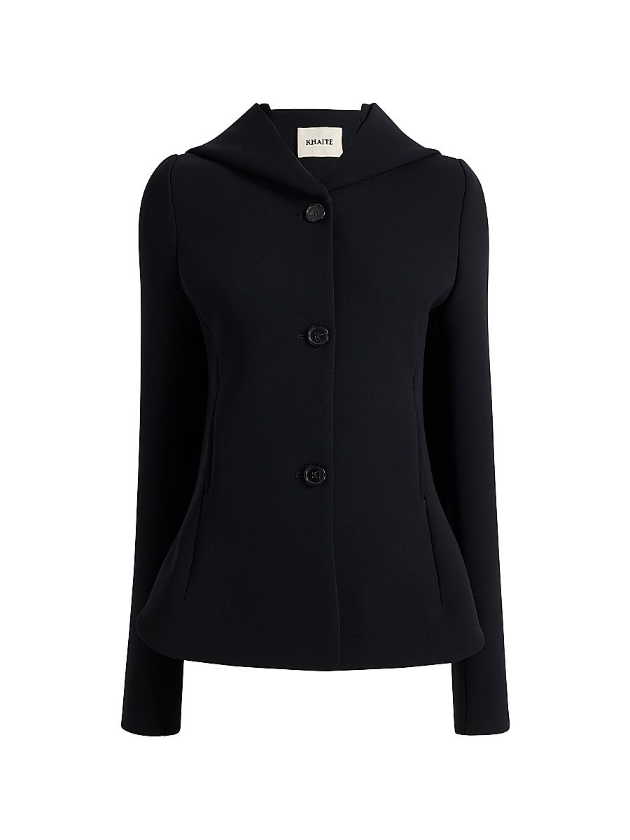 Women's June Hooded Peplum Jacket - Black - Size 10