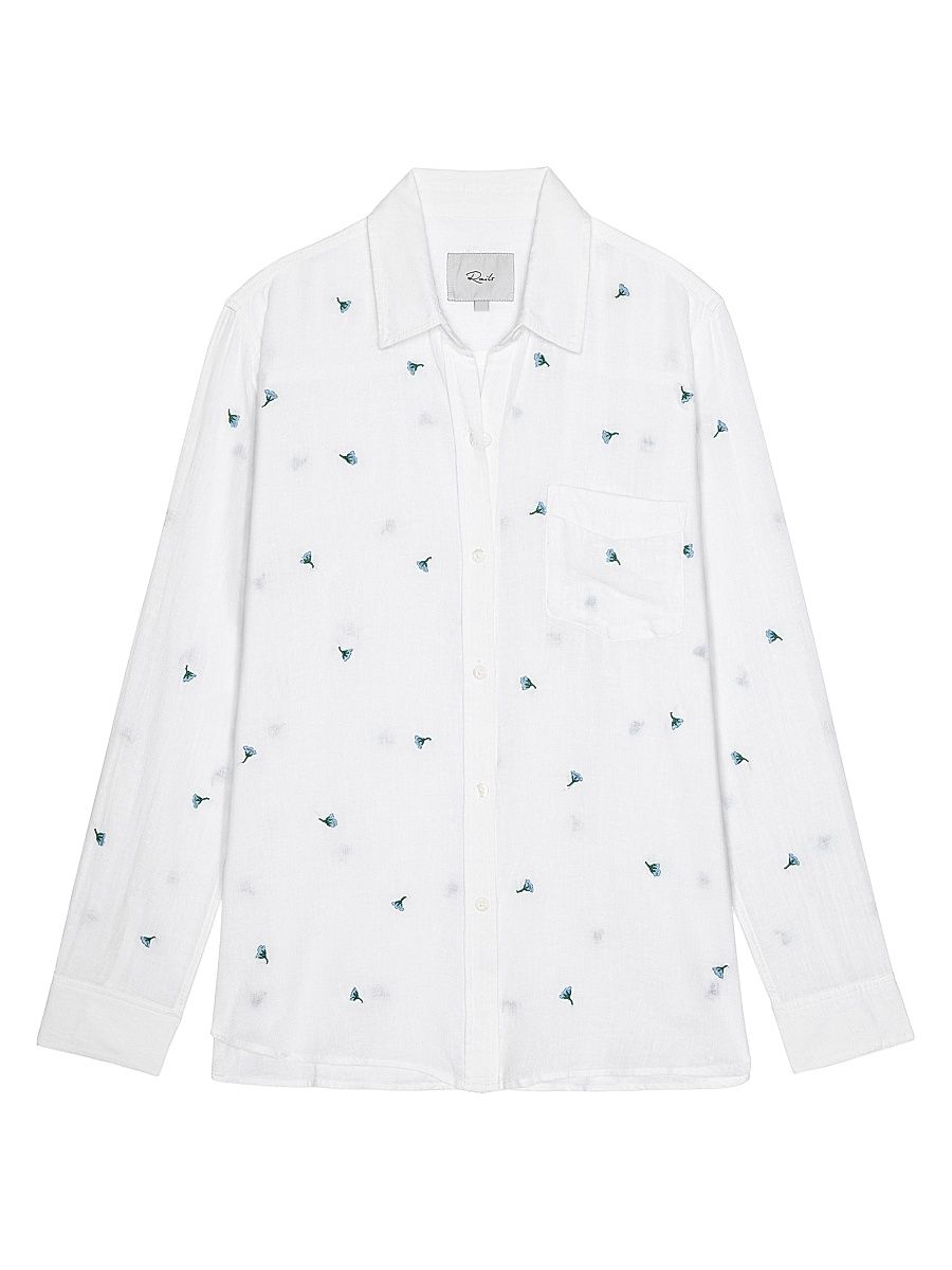 Women's Charli Floral Embroidered Shirt - Bluebell Carnations - Size XL