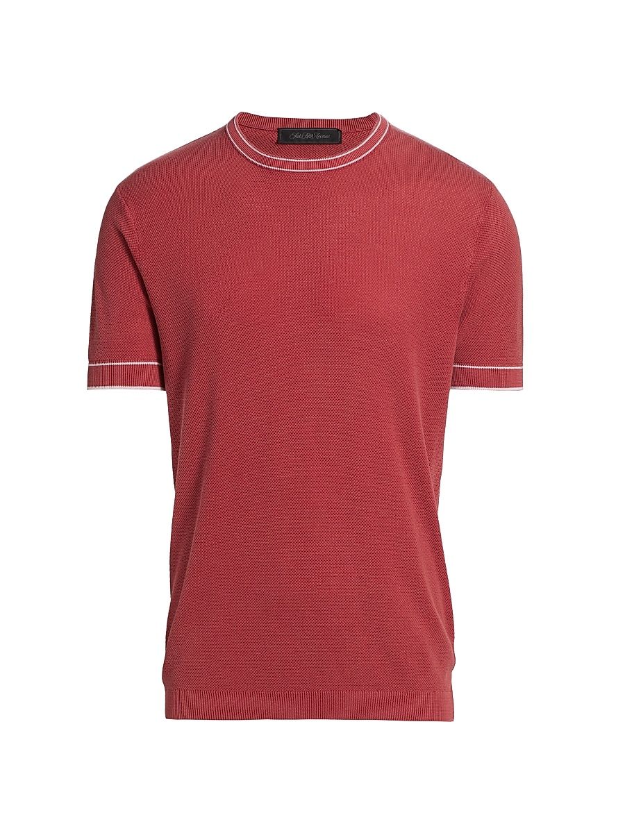 Men's COLLECTION Cotton Knit Crewneck T-Shirt - Red - Size XL