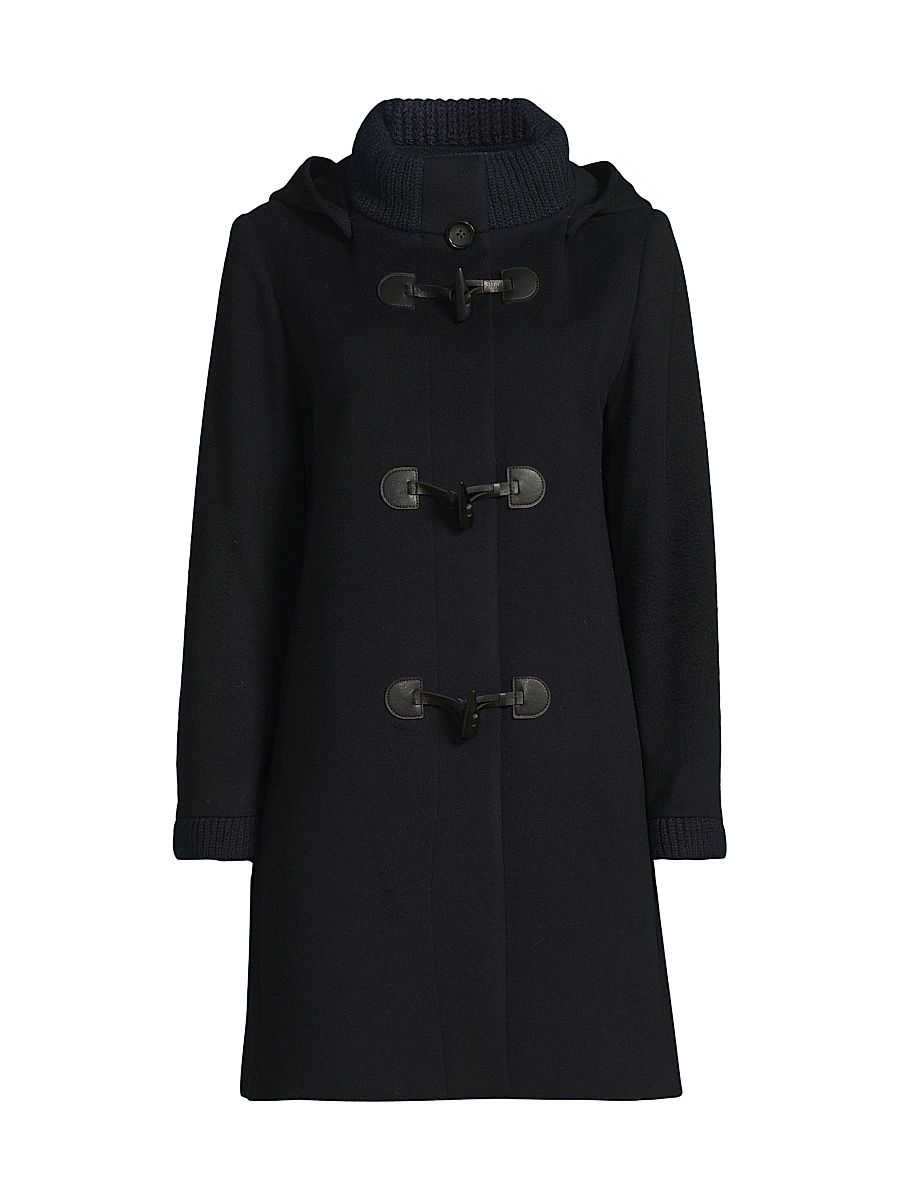 Women's Icons Wool-Blend Toggle Coat - Midnight - Size 4