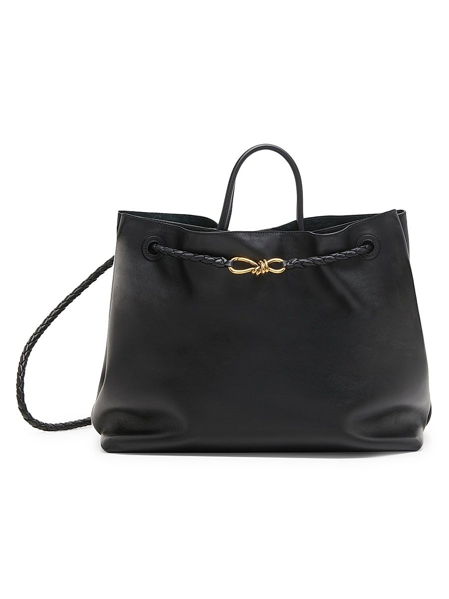 Women's Andiamo Large Leather Top Handle Bag - Black