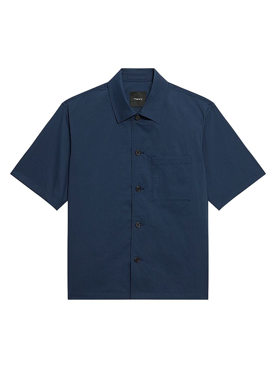 Men's Nylon-Blend Overshirt - Nocturne Navy - Size XXL