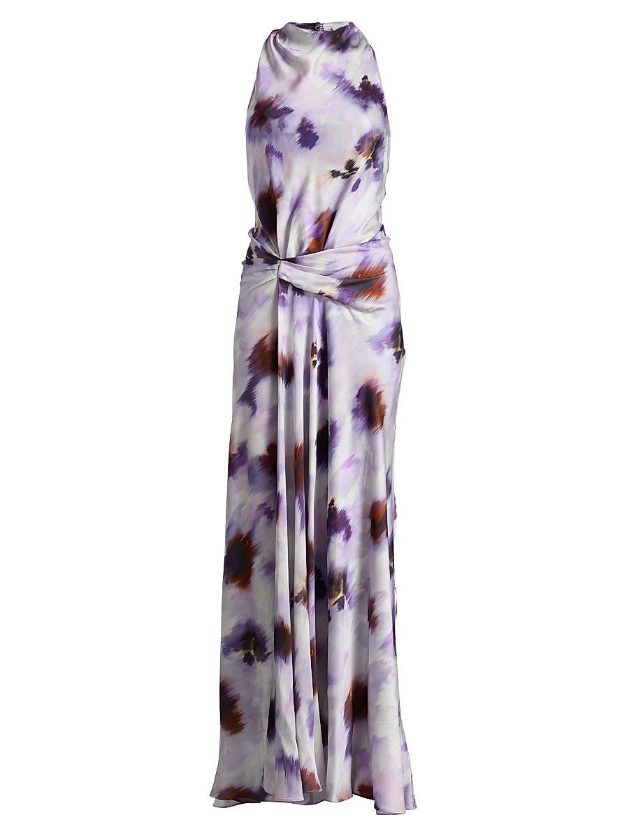 Women's Skylar Abstract-Print Gown - Lilac Multi - Size 14