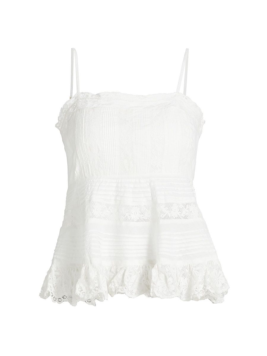 Women's Charlieann Lace Top - Bright White - Size 6