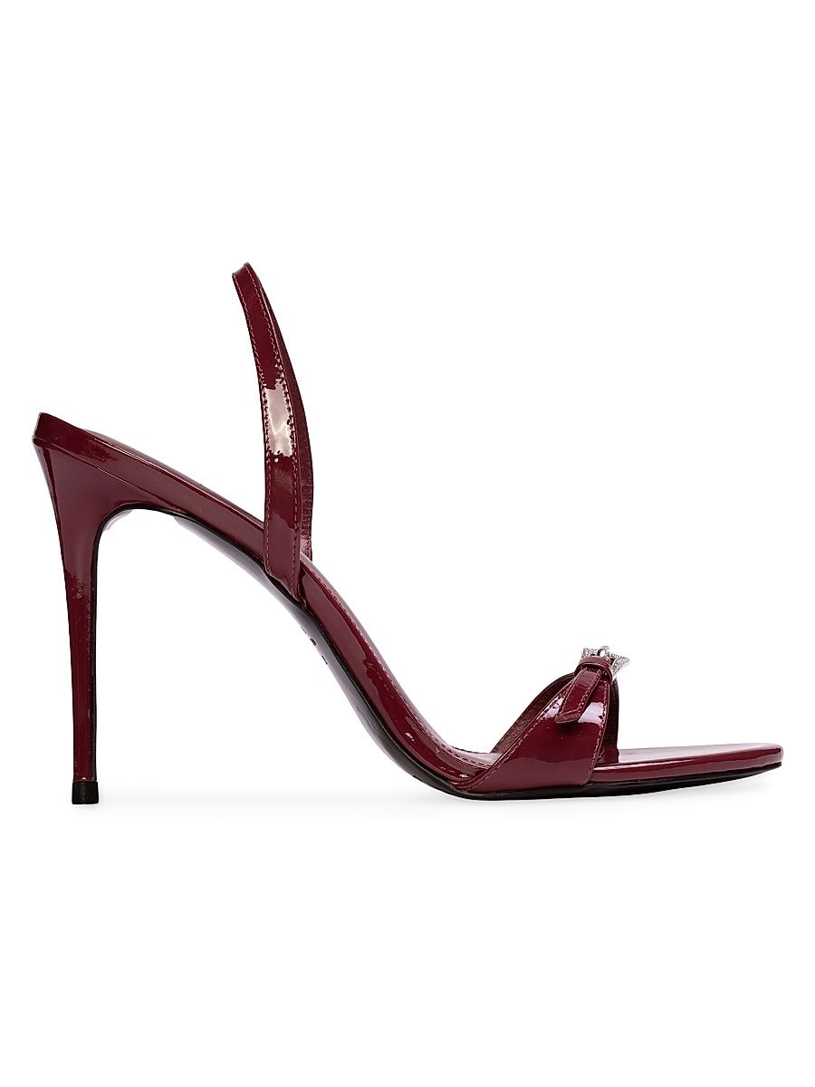 Women's Romi 100MM Patent Sandals - Ruby Patent Leather - Size 12