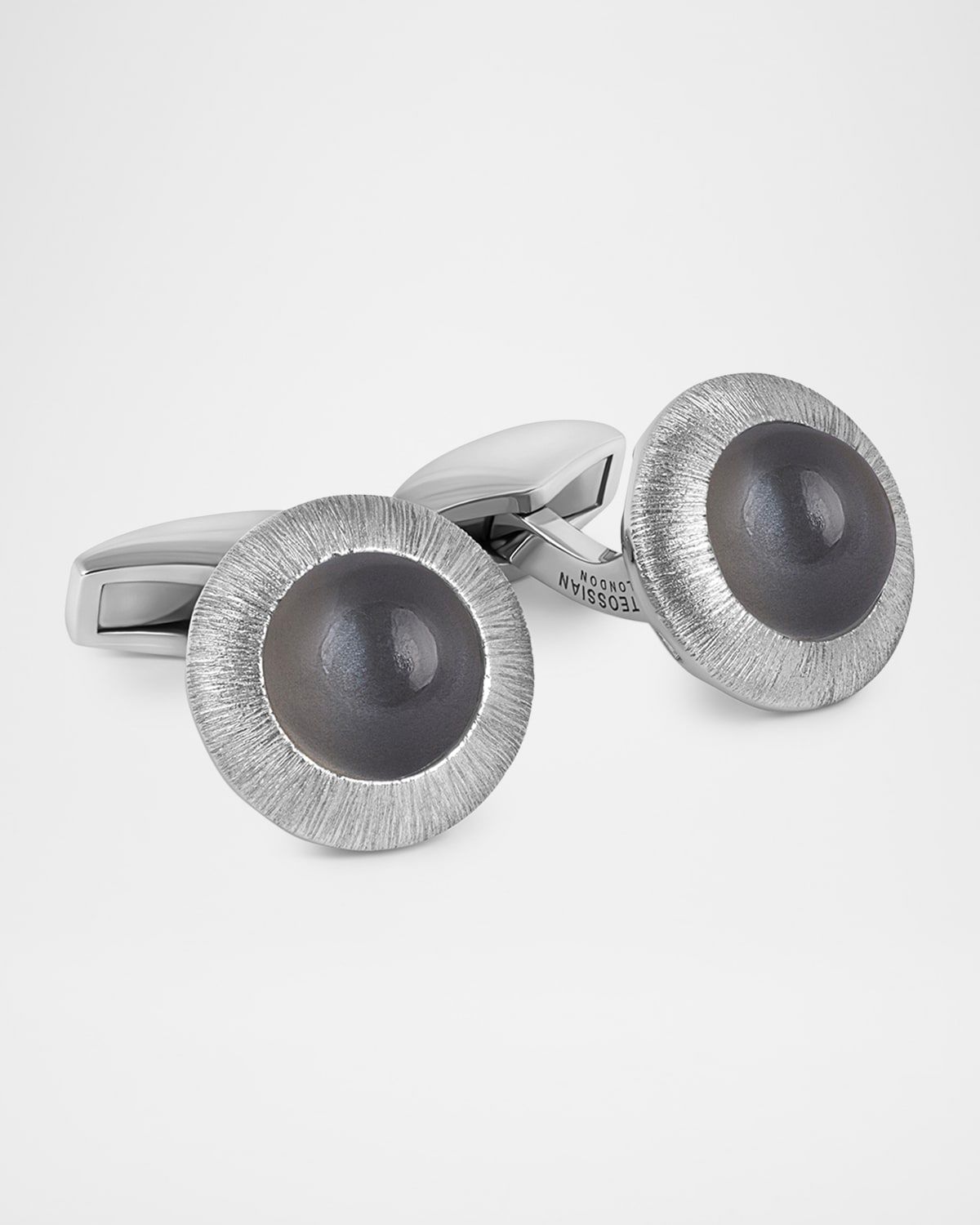 Men & apos;s Graffiato Moonstone Round Cufflinks