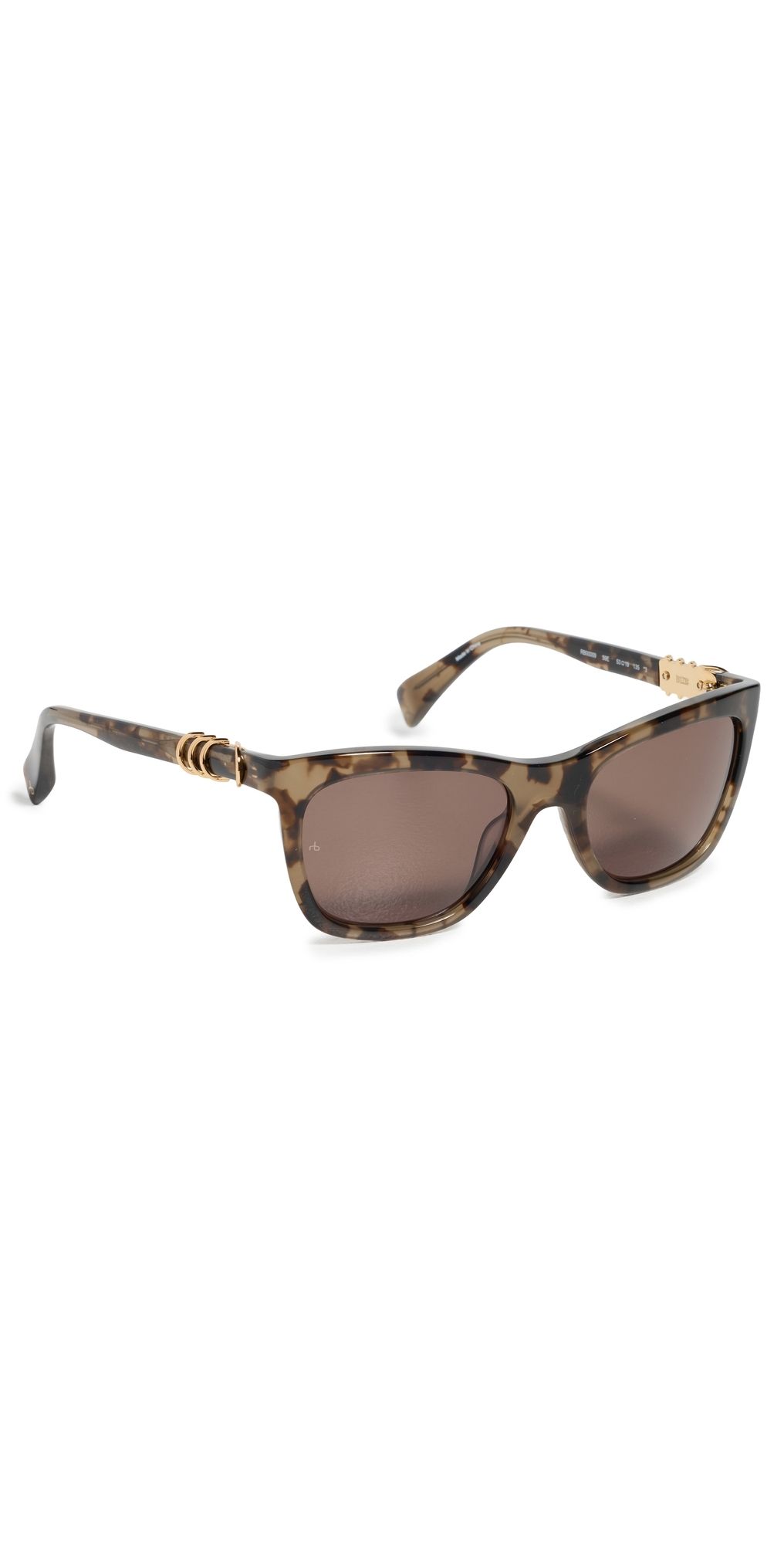 rag & bone Square Acetate Sunglasses Shiny Tan Crystal Tort One Size