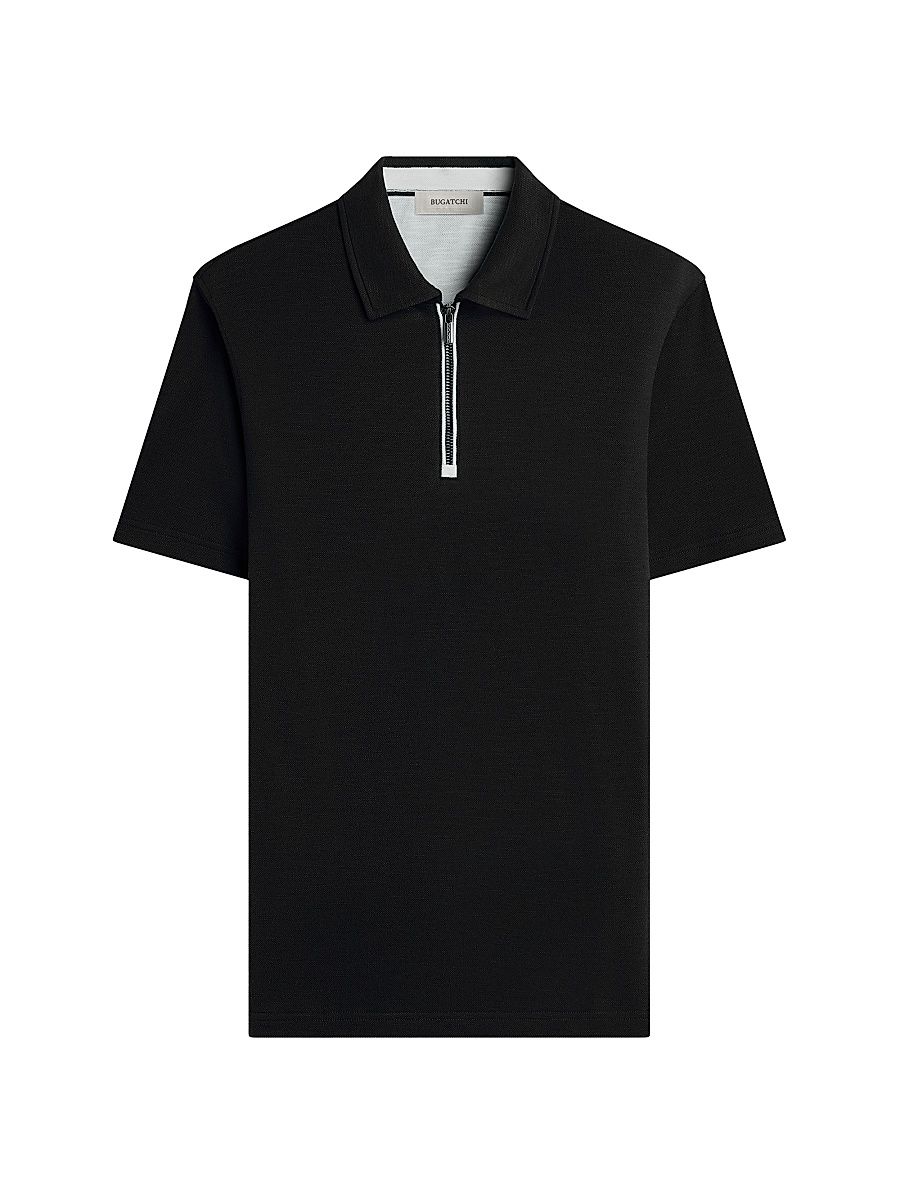 Men's Performance Quarter-Zip Polo Shirt - Black - Size XXL