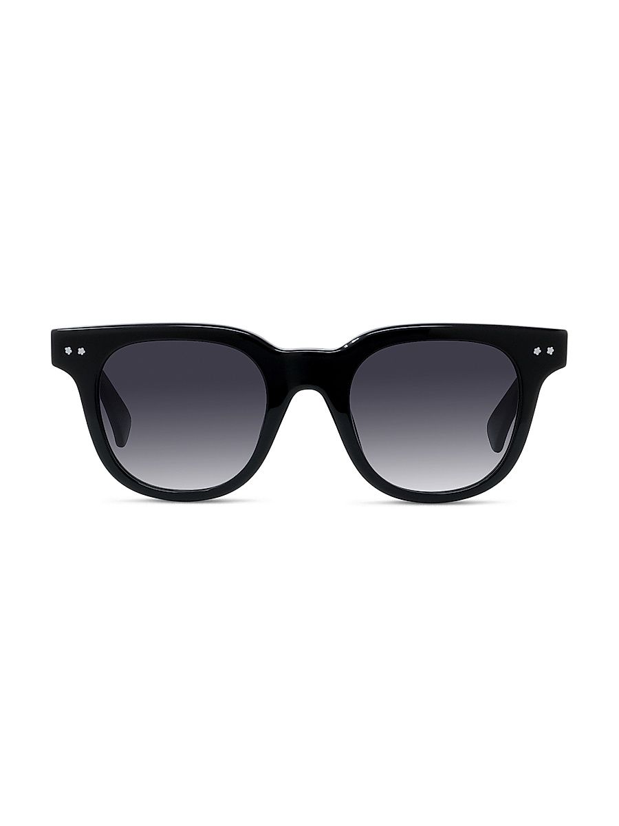Men's Boke Flower 48MM Round Sunglasses - Black Gradient