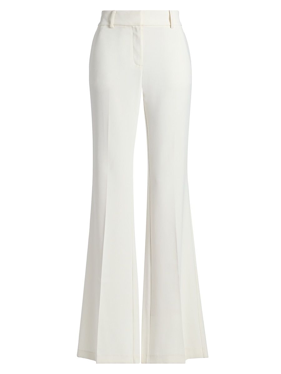 Women's Orian Pleated Flare-Leg Pants - Ivory - Size 12