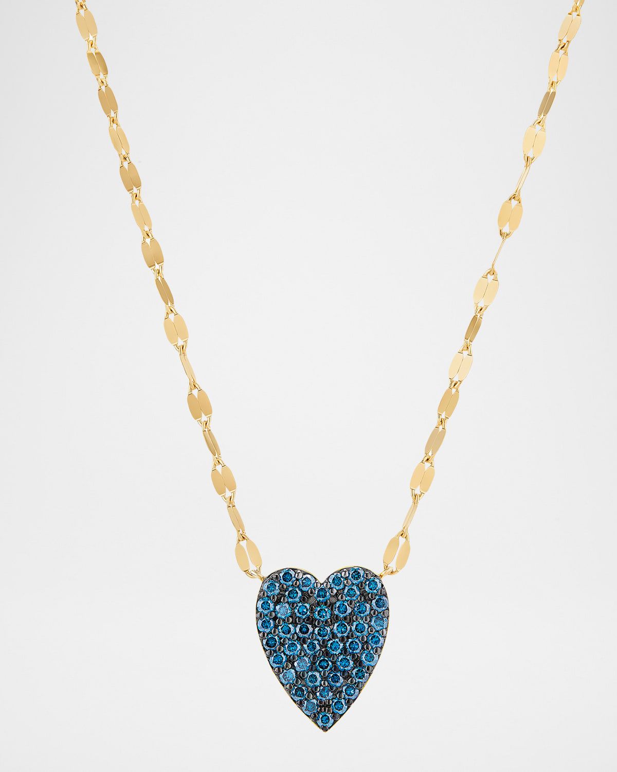 Denim Blue Diamond Heart Necklace
