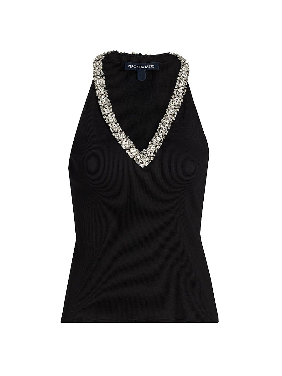 Women's Ayres Embellished Top - Black - Size Large