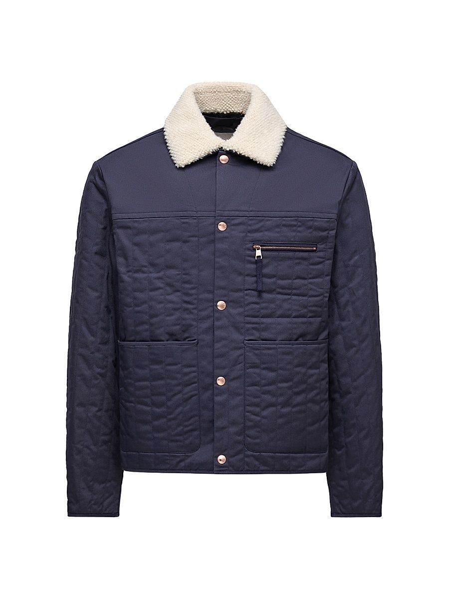 Men's Moncler x Gilga Farm by Donald Glover Kishus Down-Filled Shacket - Navy Blue - Size XL