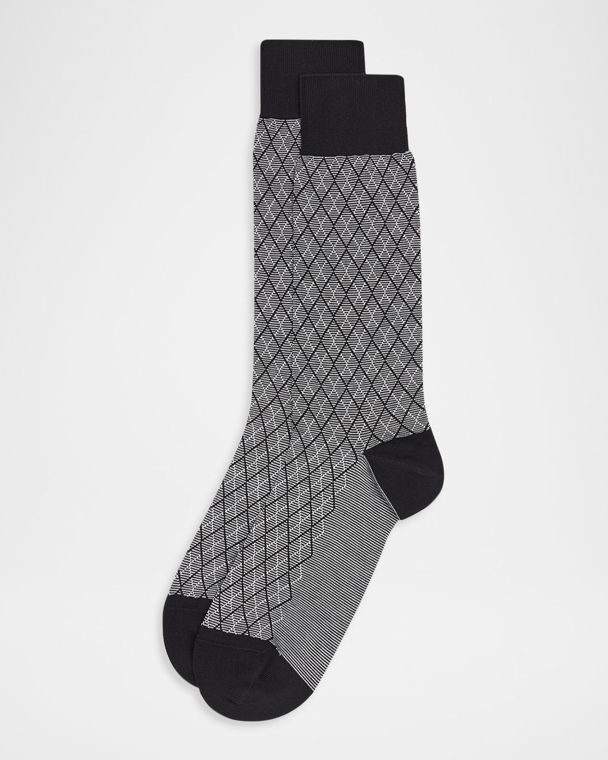 Men & apos;s Kingsley Diamond Check Jacquard Calf-Length Socks