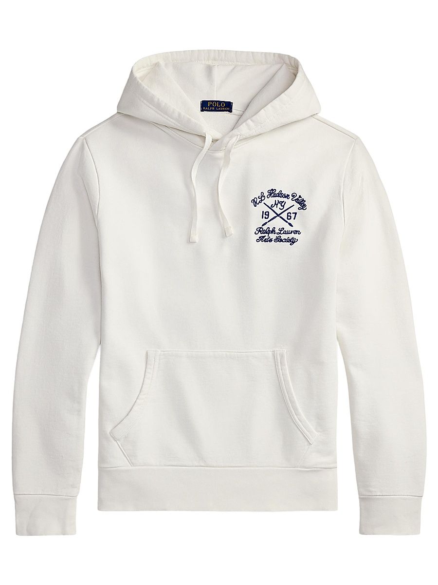 Men's Arts Society Embroidered Cotton Hoodie - Deckwash White - Size XXL
