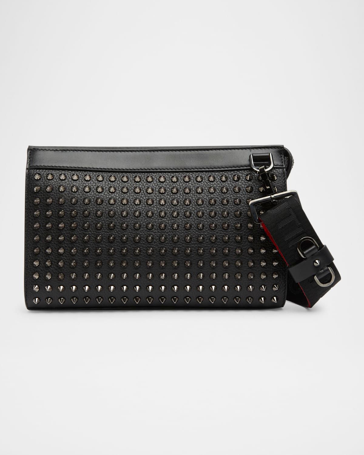 Men & apos;s Funky Leather Empire Spikes Crossbody Bag