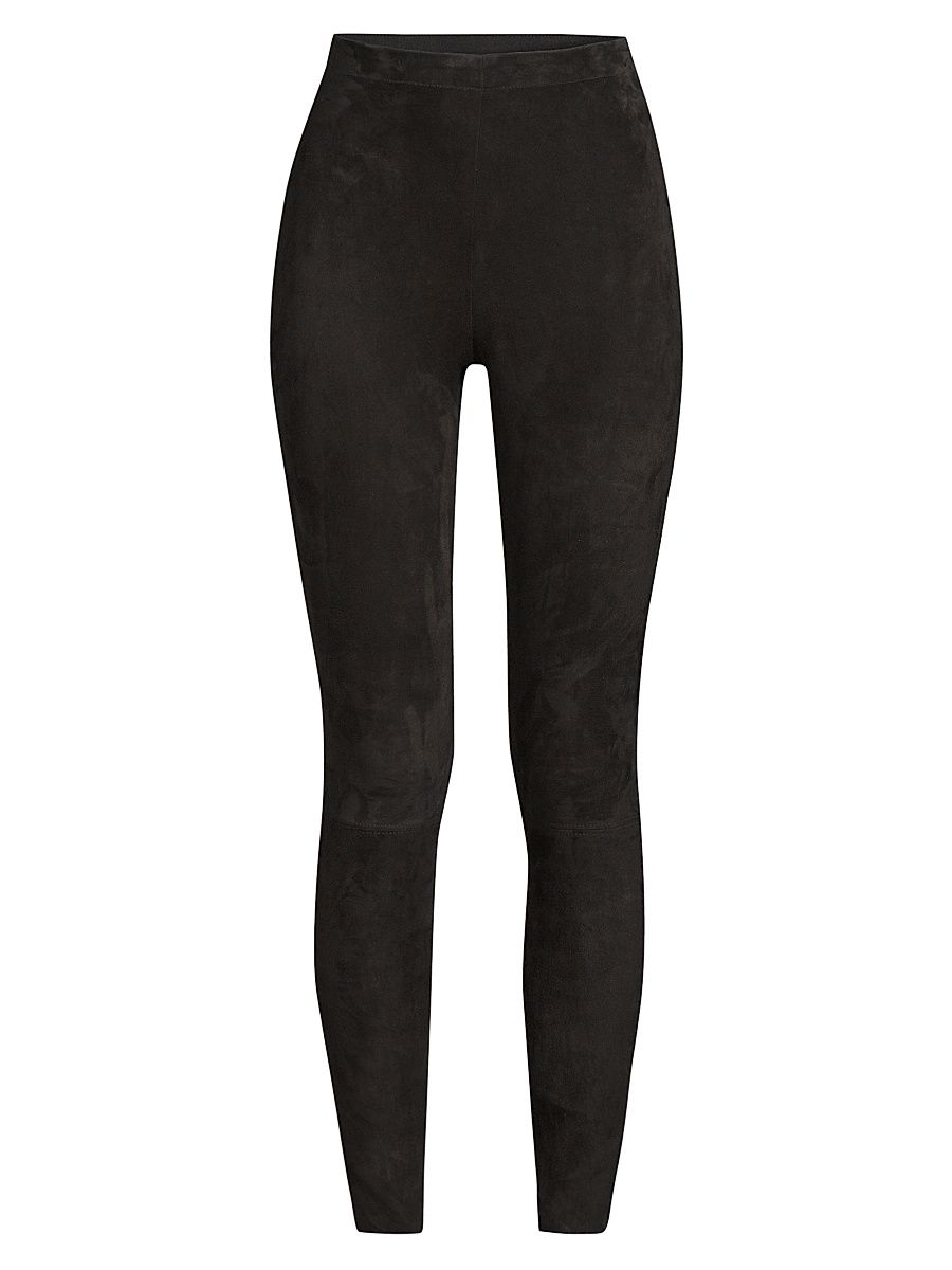 Women's Maddox Suede Leggings - Black - Size 12