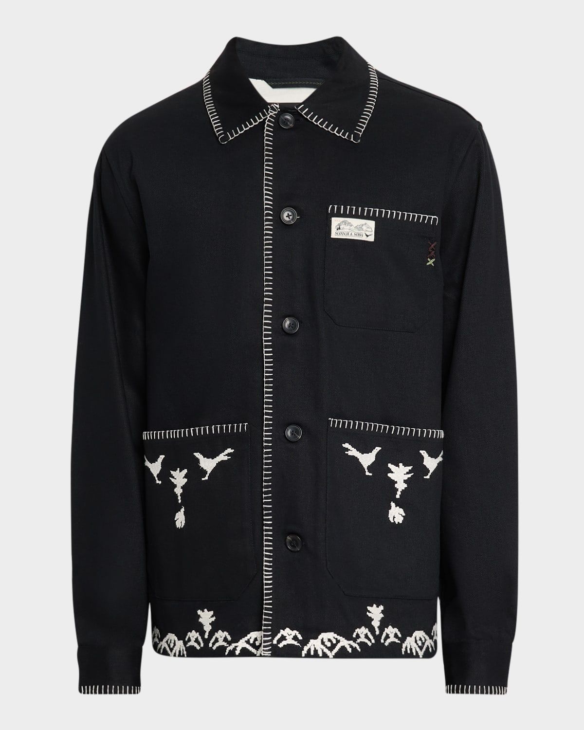 Men & apos;s Embroidered Cotton-Blend Worker Jacket