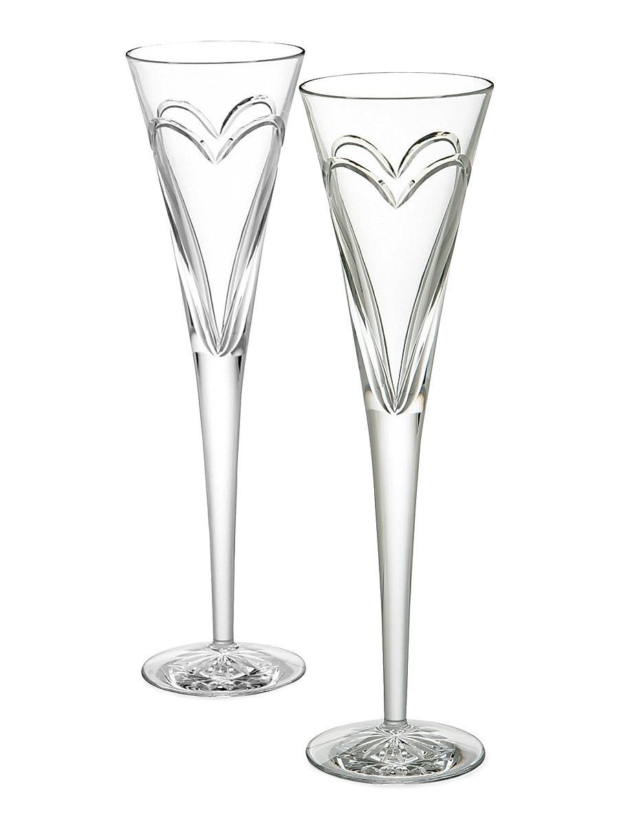 Wishes Love & Romance Crystal Toasting Flutes/Set Of 2