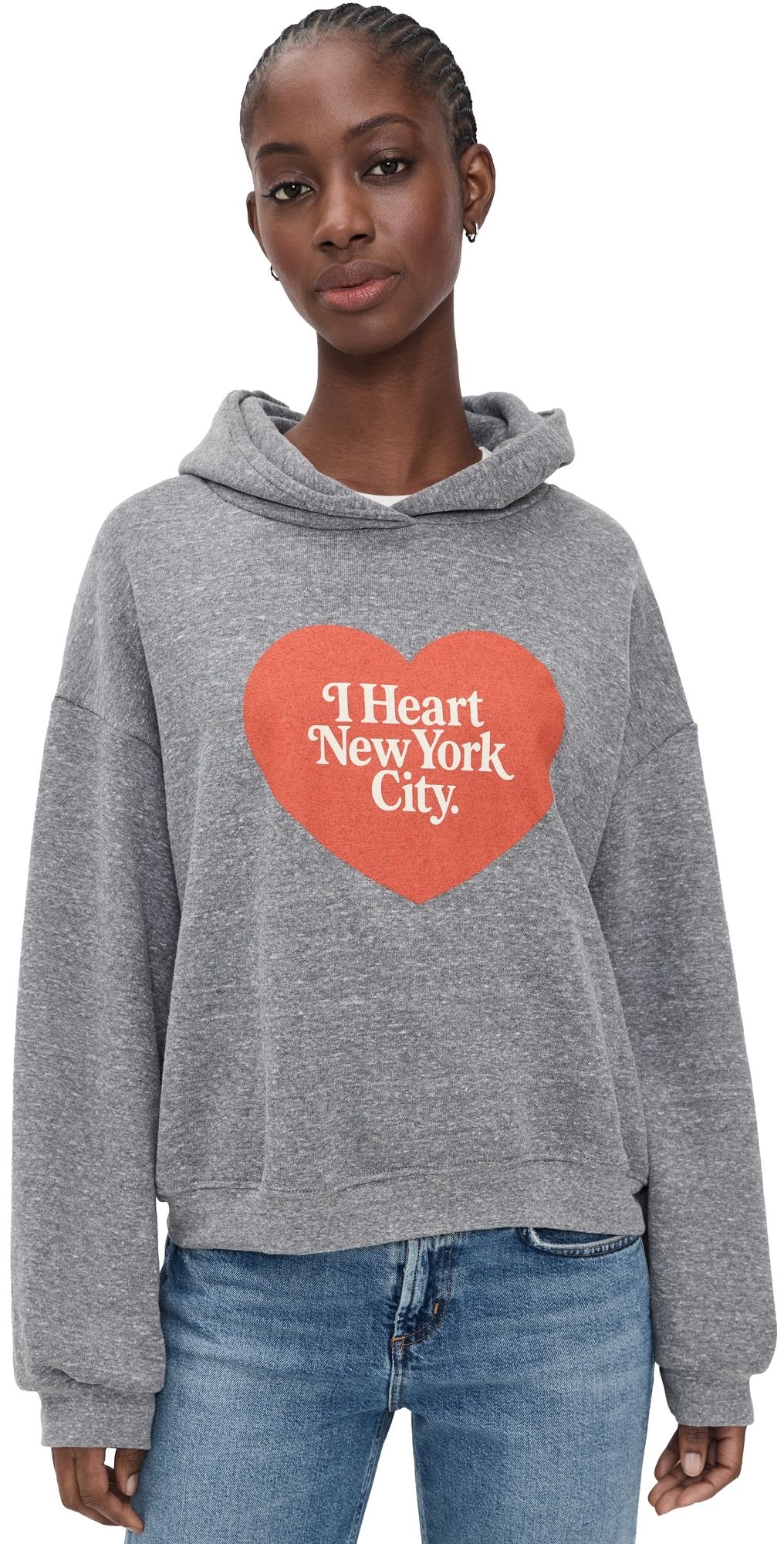 Sunny Somewhere NYC Heart Classic Hoodie Heather Grey M