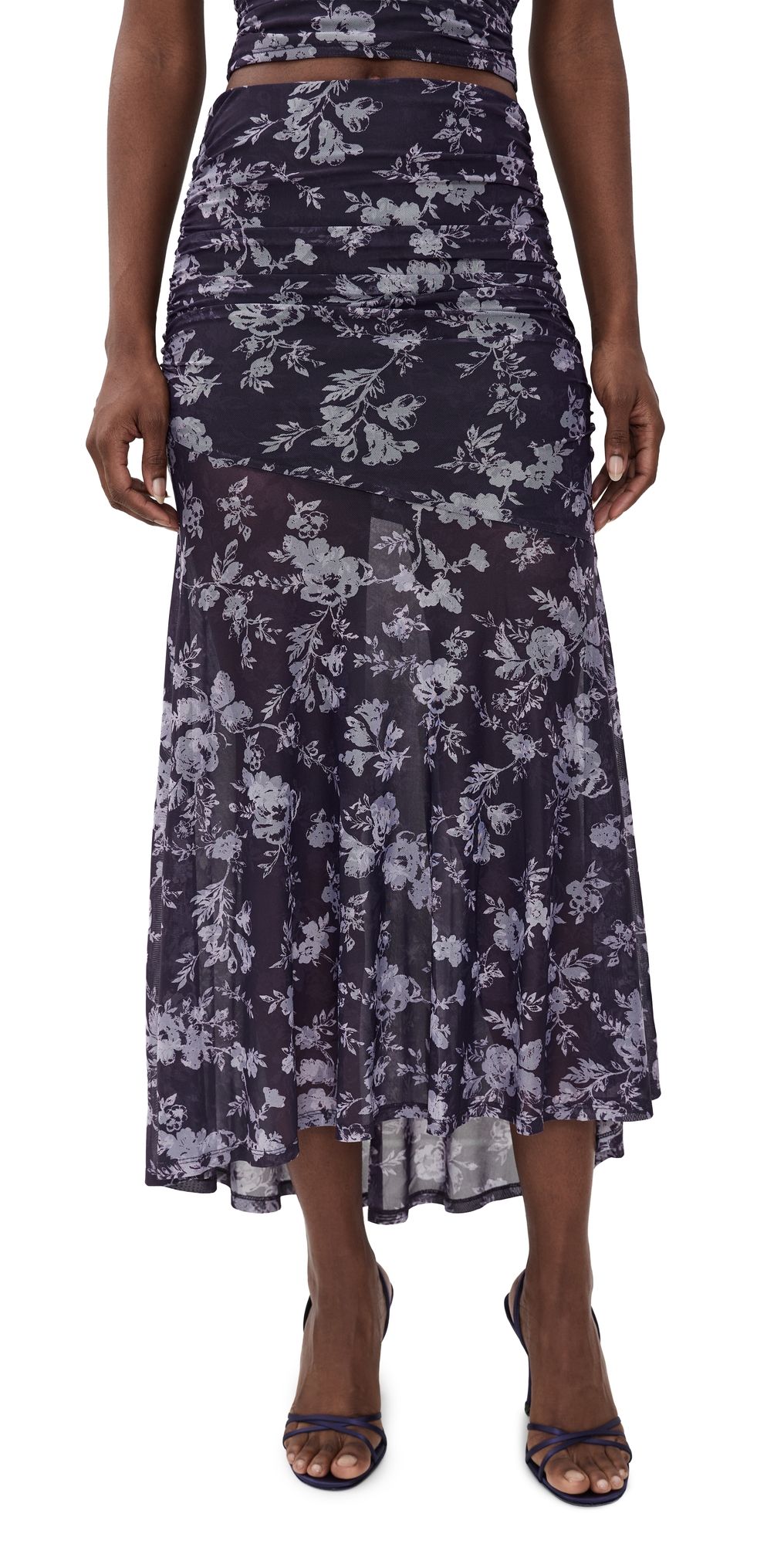 En Saison Debbie Maxi Skirt Navy White L