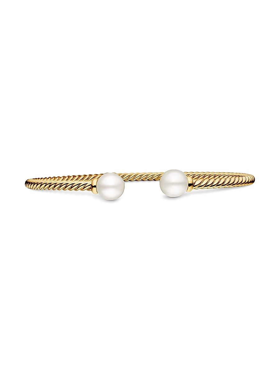 Women's Solari Bead Bracelet in 18K Yellow Gold - Pearl - Size Medium