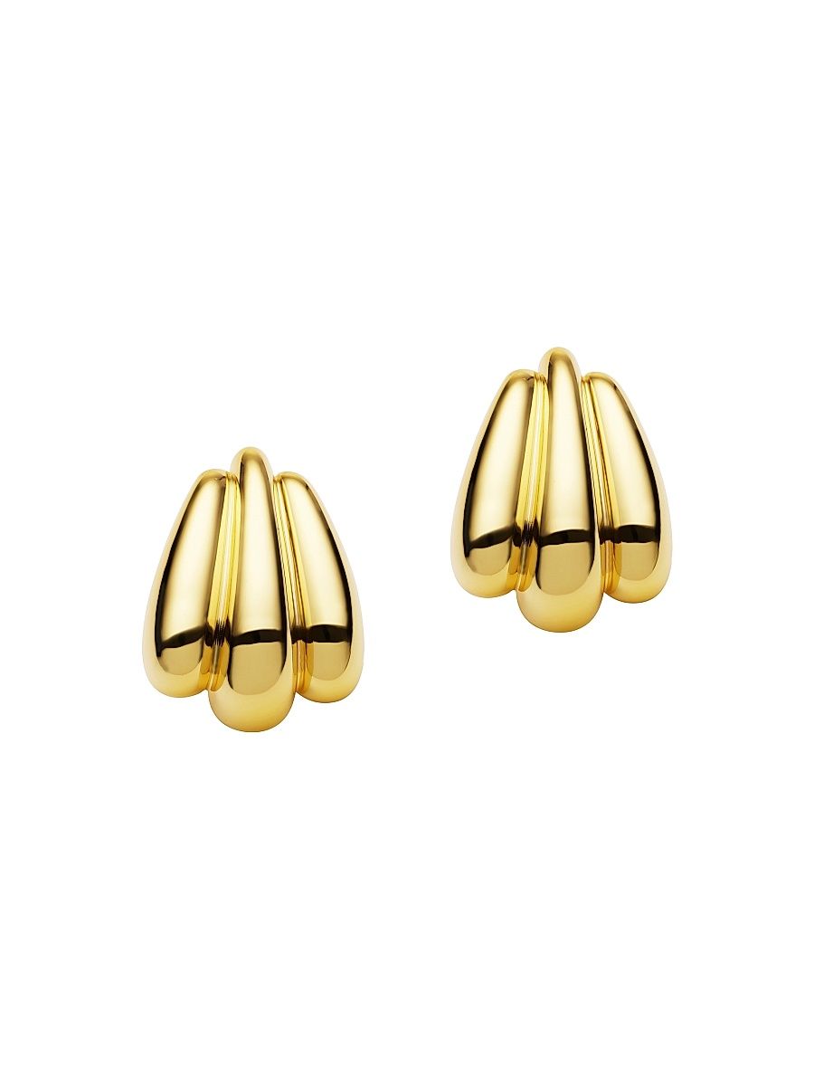 Women's Zagora Quinnie Fluted 24K-Gold-Plated Drop Earrings - Yellow Gold