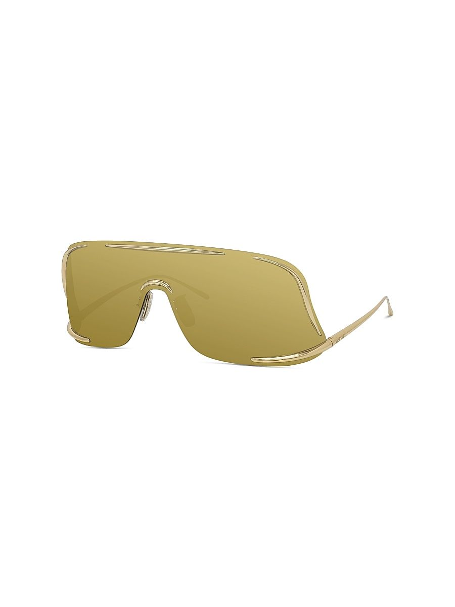 Men's 141MM Signature Mirror Mask Sunglasses - Endura Gold And Brown Mirror