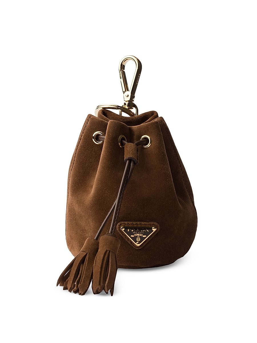 Women's Mini Icon Suede Keychain Charm - Brown