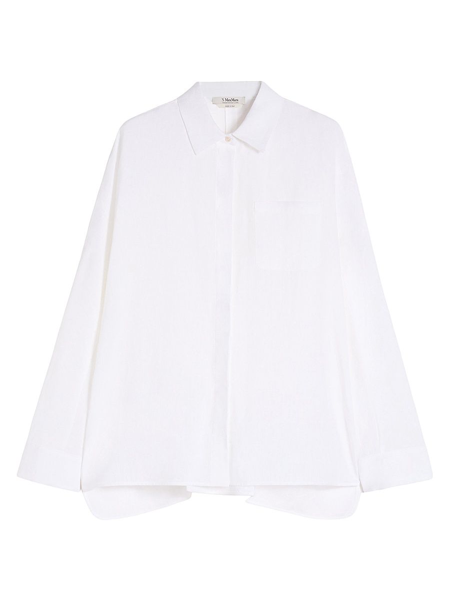 Women's Linen Canvas Shirt - Optical White - Size 14