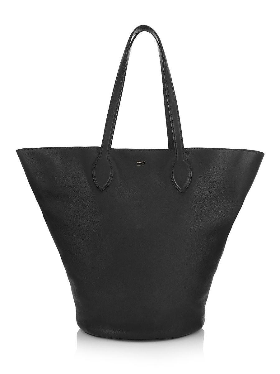 Women's Osa Circle Leather Tote Bag - Black