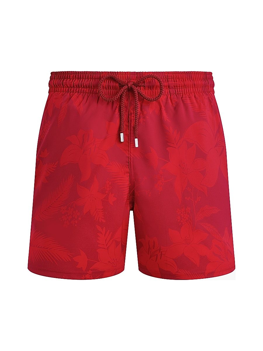 Men's Flower Power Stretch Swim Shorts - Lipstick - Size XL