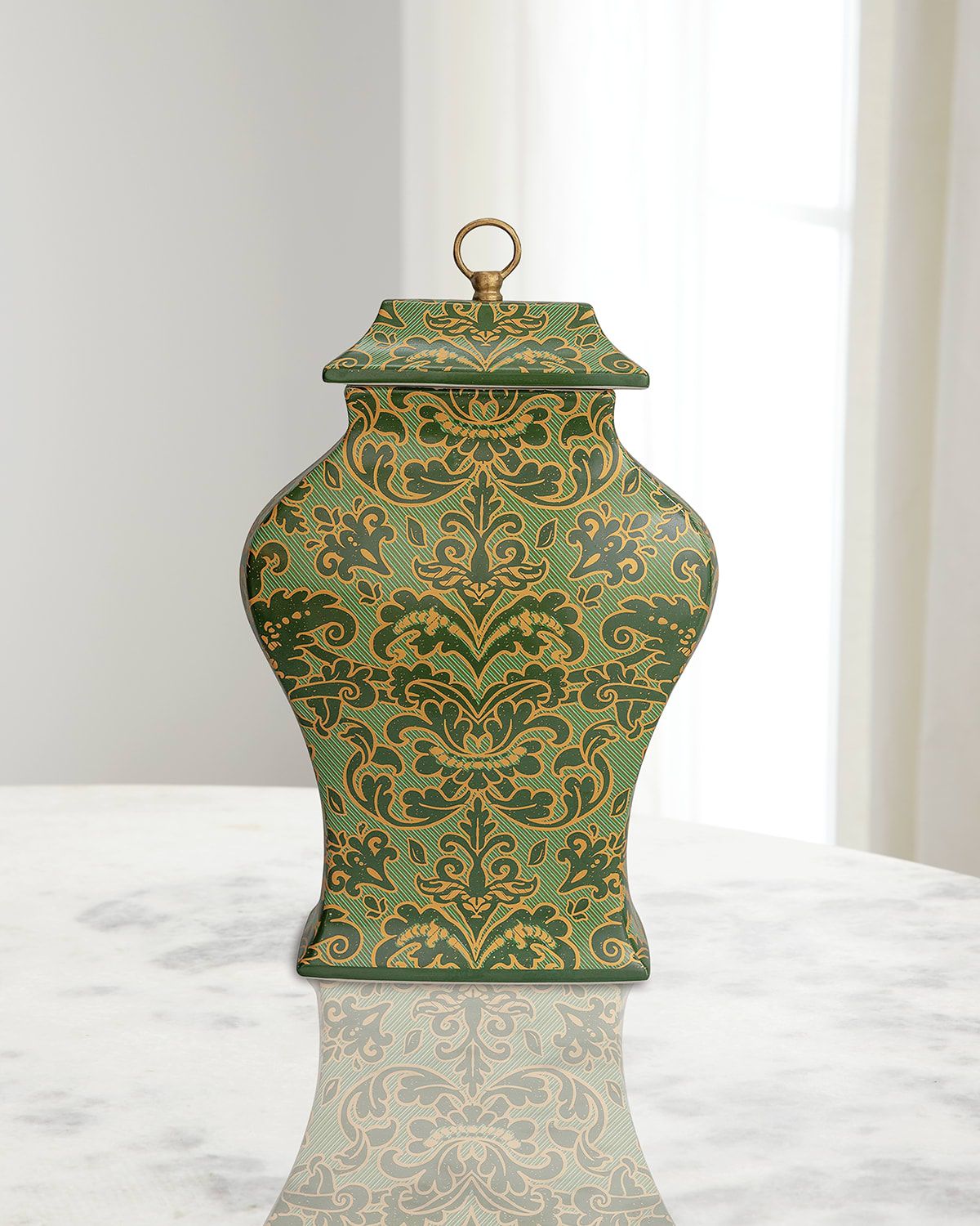 Richmond Damask Green Jar