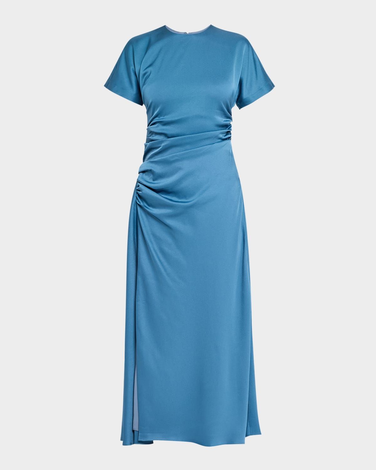 Marabella Ruched Satin Midi Dress
