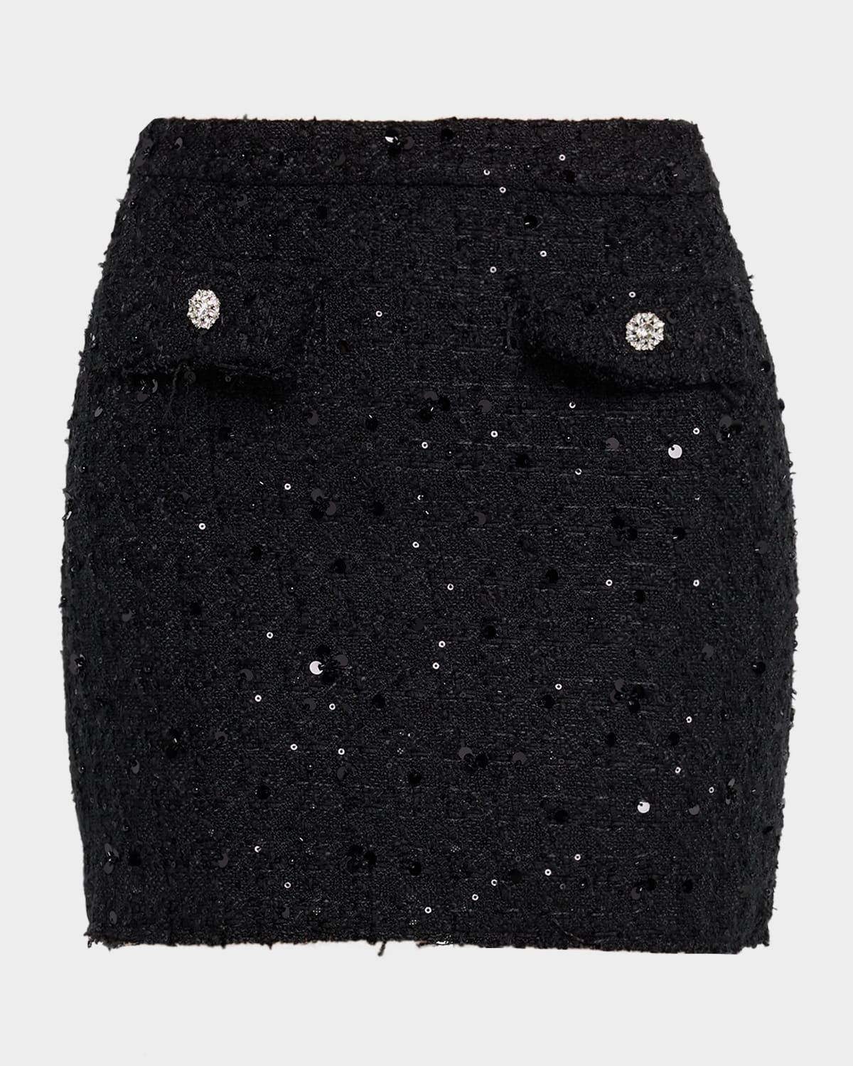 Ava Sequined Tweed Mini Skirt