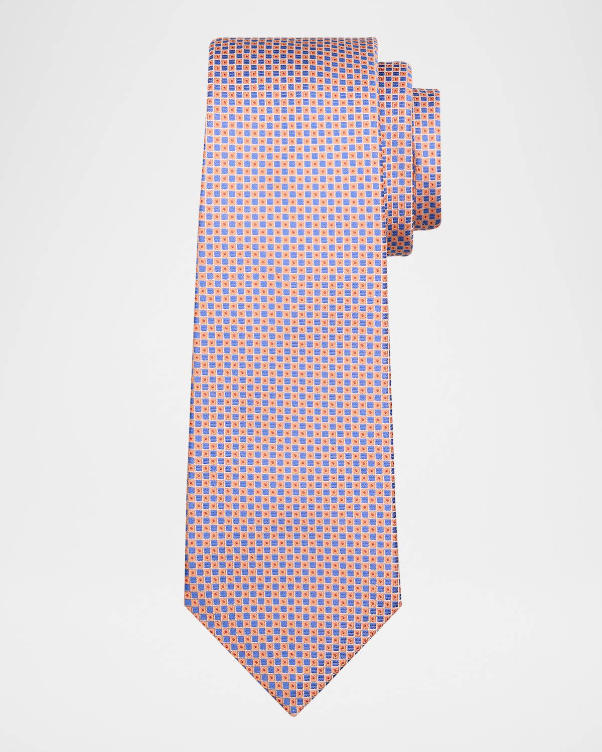 Men & apos;s Micro-Geometric Silk 7-Fold Tie