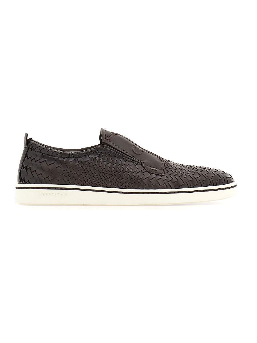 Men's Alfie Braided Leather Slip-On Shoes - Moro - Size 13