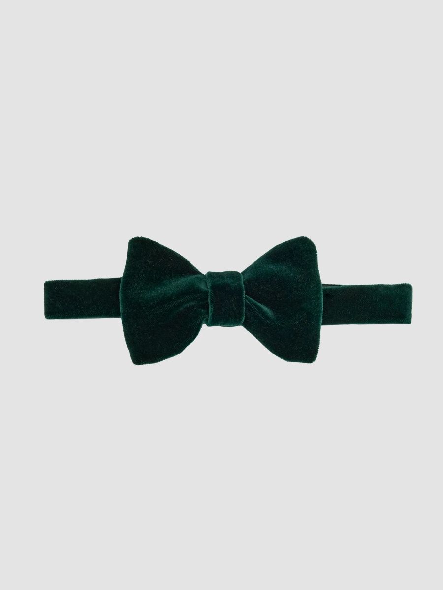 Ralph Lauren Purple Label Men's Velvet & Peau de Soie Bow Tie - Green