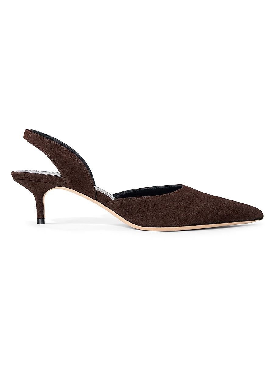Women's Sebastian 55MM Suede Slingback Pumps - Espresso - Size 10.5