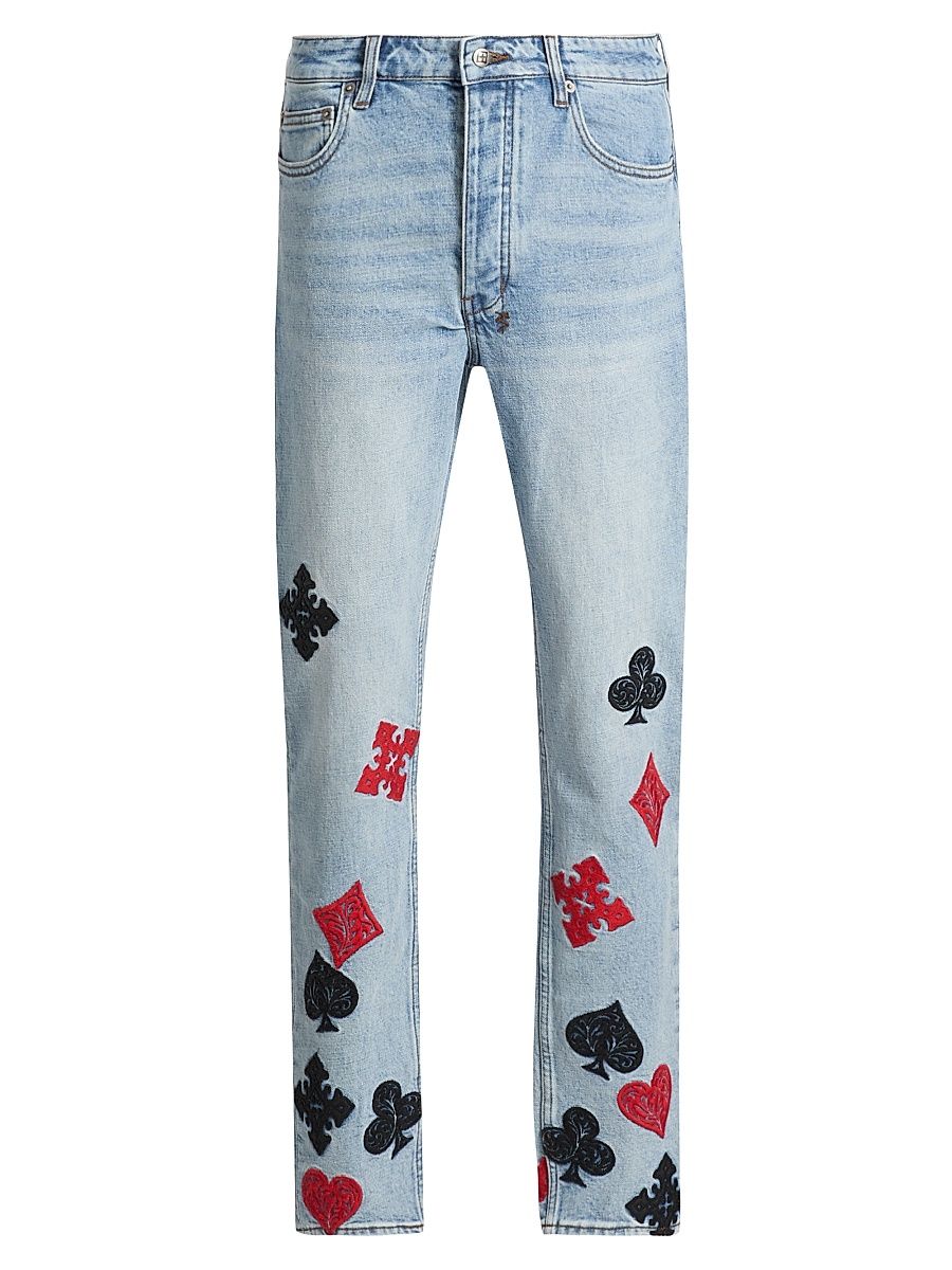 Men's Chitch Card-Motif Jeans - Denim - Size 38