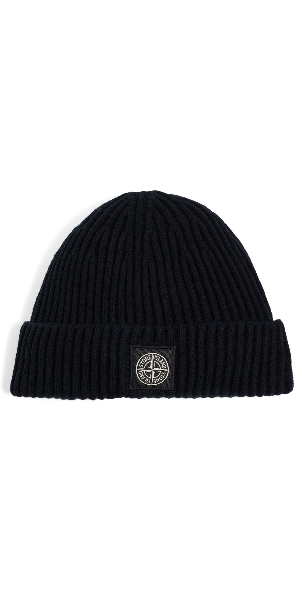Stone Island Rib Knit Beanie Navy Blue One Size