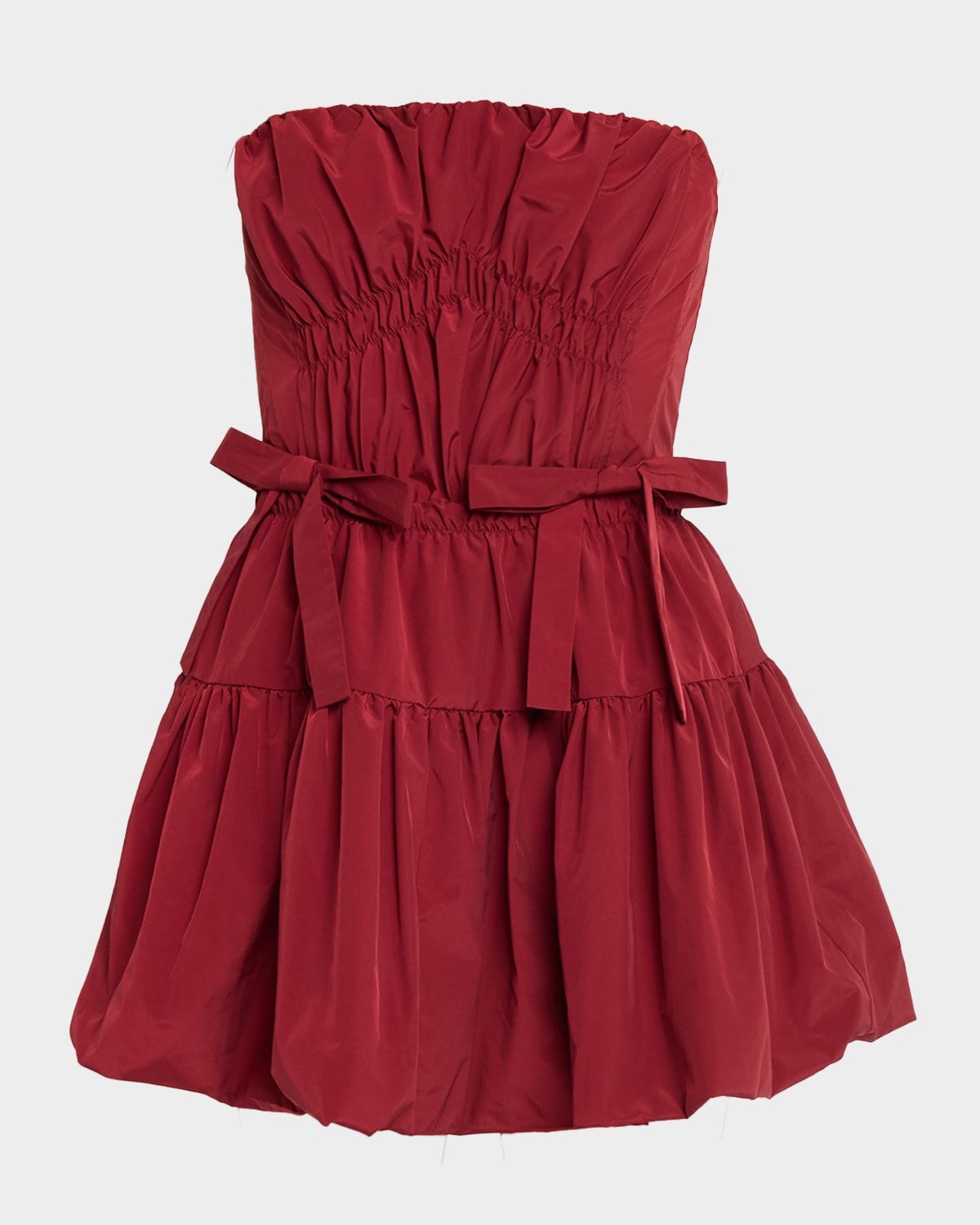 Kamilla Strapless Taffeta Bow Mini Dress