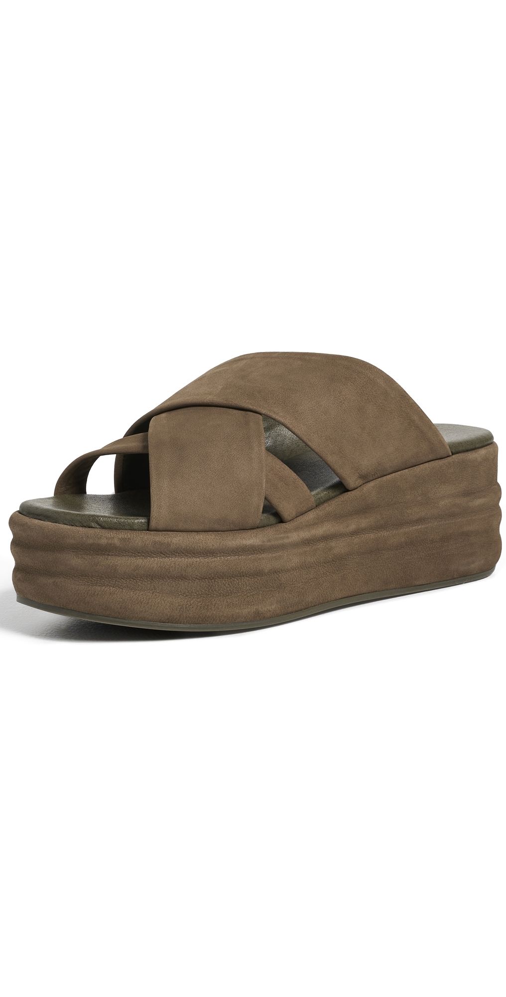 Free People Wanderbay Flatform Sandals Olive 9